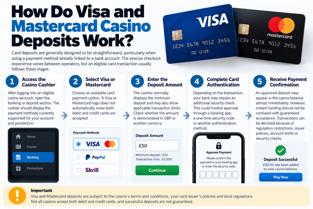 how do visa and mastercard deposits work